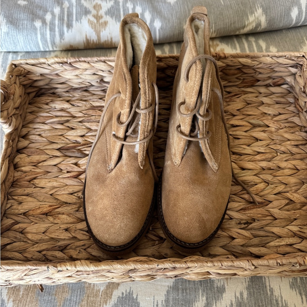 Matt Bernson Tan Suede and Sherpa Boots